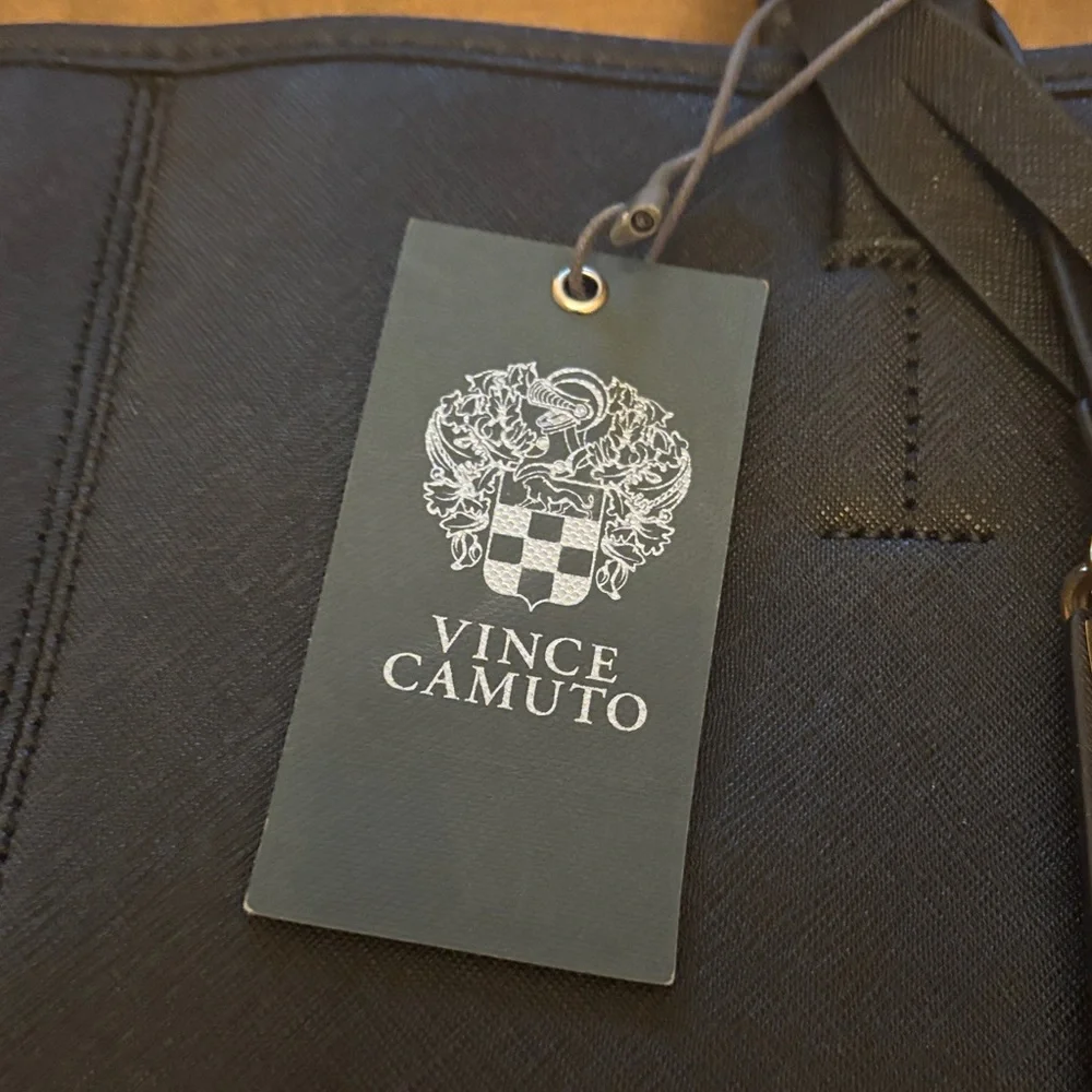 Vince Camuto Black Tote with Gold Accents - Picture 8 of 8